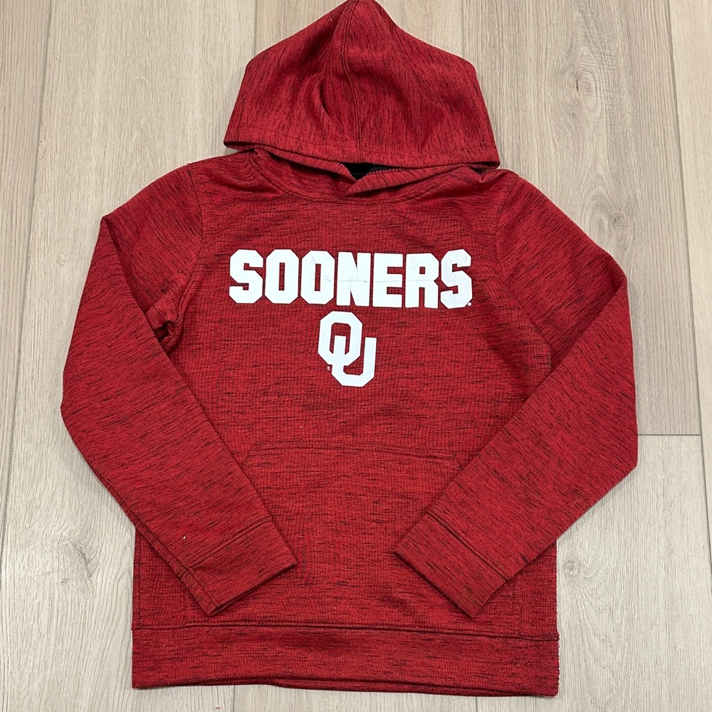 Oklahoma Sooners OU Hoodie Youth Boys Girls Size 8 Medium Boomer Sweatshirt